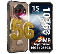 Ulefone Armor X16 Pro Smartphone Robuste 16Go+256Go 6.56"" 120Hz Smartphone 5G Android 15 10360mAh 64MP Vision Nocturne NFC/GPS Or