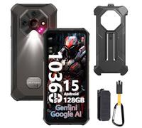 Ulefone Armor X16 Téléphone Portable Incassable Android 15, 12Go+128Go/SD-2TB 10360mAh Smartphone 48MP+16MP+20MP Vision Nocturne, 6,56" 3-Slots/Flashlight/Face ID/Fingerprint/GPS/OTG/NFC Noir