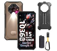 Ulefone Armor X16 Téléphone Portable Incassable Android 15, 12Go+128Go/SD-2TB 10360mAh Smartphone 48MP+16MP+20MP Vision Nocturne, Flashlight/3-Slots/6,56"/Octagon Dome-Inspired/GPS/OTG/NFC Ambre