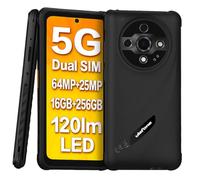 Ulefone Armor X31 Pro 5G Smartphone Incassable, Caméra 64MP+25MP (Vision Nocturne et Lampe Torche Antireflet), 5G 16GB+256GB, 6,56" HD+ 120Hz, Android 14 IP68 Téléphone Étanche, GPS NFC Noir