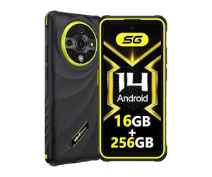 Ulefone Armor X31 Pro Téléphone Portable Incassable 5G, 6050mAh Batterie Smartphone 16Go+256Go/SD-2TB Android 14 Caméra 64MP+25MP, 6,56" 120Hz 3-Slots/Flashlight/Face ID/Fingerprint/GPS/OTG/NFC Vert