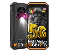 Ulefone Armor X32 Pro Téléphone Portable Incassable 5G, 16Go+256Go/SD-2TB Android 14 Smartphone 5500mAh 64MP+16MP+25MP Vision Nocturne, 5,65" 3-Slots/Flashlight/Face ID/Fingerprint/GPS/OTG/NFC Orange