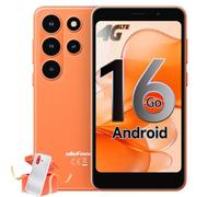 Ulefone Note 22 Smartphone, 20Go+32Go/TF-2TB, Android 16 Go Téléphone Portable, Mini 5.0" Octa Core, 3000mAh Batterie Amovible, 3 Emplacements pour Cartes 4G Dual SIM/Face ID/GPS/OTG/FM Orange