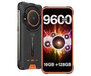 Ulefone Power Armor 16S Téléphone Portable Incassable, 16Go+128Go/2To Extensible, 9600mAh, Haut-Parleur 122dB, Android 13 Smartphone Incassable, 5.93" HD+, 50MP, 4G Dual SIM/NFC/OTG/IP68/IP69K