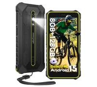 Ulefone Rugking 2 Pro AI Smartphone Incassable Android 15, Octa-Core Telephone Antichoc 8Go+128Go/TF-2To, 5.45'' Corning Glas, 4550mAh, Caméra 13MP, Lampe de Poche/3 Slot/IP69K/GPS-2Ans Garantie