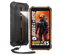 Ulefone Rugking 2 Pro AI Telephone Portable Incassable Android15, 5.45'' Corning Glas Téléphone Incassable Petit 8Go+128Go/TF-2To, Octa-Core Smartphone Antichoc 4550mAh,13MP, IP69K/NFC/Face ID-Orange