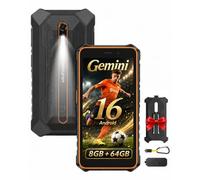 Ulefone Rugking 2 Pro Android 16 Telephone Portable Incassable, 5.45'' Corning Glas Téléphone Incassable Petit 8Go+64Go/TF-2To, Octa-Core AI Smartphone Antichoc 4550mAh,13MP, IP69K/NFC/Face ID-Orange