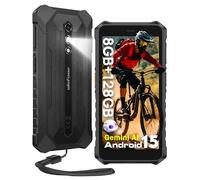 Ulefone RUGKING 2 Pro Téléphone incassable Android 15, Octa-Core 8Go+128Go/TF-2To, 5.45'' Corning Glas, AI Smartphone Robustes, 4550mAh, Telephone de Chantier, 13MP/4G Dual Sim/NFC/IP68/OTG/GPS - Noir