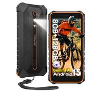 Ulefone Rugking 2 Pro Telephone Portable Incassable Android15, 5.45'' Corning Glas Téléphone Incassable Petit 8Go+128Go/TF-2To, Octa-Core 4550mAh, Caméra 13MP, AI Smartphone IP69K/NFC/Face ID