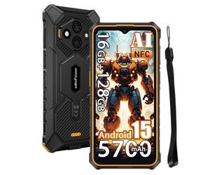 Ulefone Rugking 3 Pro Android 15 Téléphone Portable Incassable, 4G Ruggedisé Débloqué 16GB+128GB/2To,Écran 6.56'' 120Hz,48MP Gemini AI Smartphone Incassable,IP69K Résistant à l'eau/3 Slot/NFC/OTG/GPS