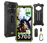 Ulefone RugKing 3 Pro Android 15 Téléphone Portable Incassable,570OmAh,16Go+128Go/2To Smartphone Incassable,6,56" 120Hz,Octa-Core,48MP+8MP,120LM Super Torch,IP68/3-Slots/NFC/GPS/OTG/Gemini Al Vert