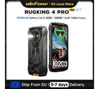 Ulefone RugKing 4 Pro, smartphone robuste 4G, Android 15, jusqu'à 16 Go + 256 Go, batterie 10 200 mAh, étanche, écran 6,56" 120 Hz, appareil photo 48 MP, NFC