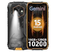 Ulefone RugKing 4 Pro Téléphone Portable Incassable, 16Go+128Go/SD-2To 10200mAh Batterie Android 15 Octa-Core AI Smartphone 48MP Caméra, 6,56" 120Hz/120LM LED/3-Slots/IP68/IP69K/OTG/GPS/NFC Orange