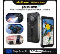 Ulefone RugKing 4G Téléphone Robuste Smartphone Android 15 Jusqu'à 16 Go + 256 Go Étanche 9600 mAh NFC Version Globale RugKing