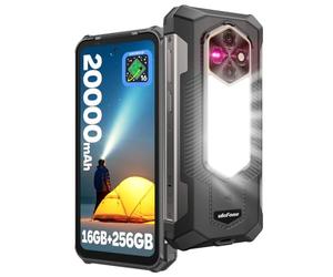 Ulefone Rugking 5 Pro Téléphone Portable Incassable Android 16, 20000mAh AI Smartphone Incassable 16GO+256GO/TF-2To, 1000LM Camping Lampe, 6.78" FHD+, 64MP+20MP Vision Nocturne, 5G WIFI/NFC/GPS/IP69K