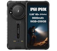 Ulefone RUGKING AI Smartphone Incassable, Android 15 Enregistreur d’Appels IA, Haut Parleur 126dB, Lampe Torche Éblouissante, Caméra 50MP, 16Go+256Go, 5,99" HD+(910nits), Téléphone 9600mAh GPS NFC
