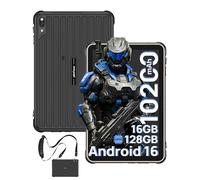 Ulefone Rugking Pad 2 Pro Tablette Incassable Android 16, eSIM 16+128 Go/TF 2 10200mAh Tablette,10.1" 8+48 MP HD+ Tablet IP68/IP69K, Dual SIM 4G/2.4G/5G WiFi/GPS/NFC, Station de charge compatible Noir