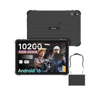 Ulefone RugKing Pad 2 Pro Tablette Incassable Android 16, Tablette Tactile Robuste 10.1" IP68K 16GB+256GB, Écran 90Hz 600 nits, 10 200mAh + eSIM 4G LTE, Caméra 48MP Étanche, NFC/GPS/OTG/5G WiFi/Noire