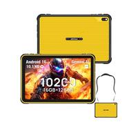 Ulefone Rugking Pad 2 Pro Tablette Incassable Android16, 16Go+128Go/TF 2TB eSIM 10200mAh Tablette,10.1pouces 8+48MP IP68K/IP69K, 90Hz Dual SIM 4G/GPS/NFC/OTG, Sangle avec Boucle Offerte Jaune