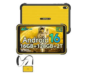 Ulefone RugKing Pad Pro AI Tablette Incassable 8.68 Pouces, Android 16, 16Go+128Go/TF-2To Tablette Tactile 7100mAh, 16MP Caméra Tablette Dual 4G SIM+eSIM/Octa-Core/Gemin AI/GPS/OTG/NFC/Verre Corning