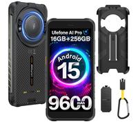 Ulefone RugKing Téléphone Portable Incassable Android 15, 16Go+256Go/SD-2To 9600mAh Batterie Octa-Core AI Smartphone 50MP + 8MP Caméra, 5,99" avec Haut-Parleur 126 DB /126LM LED/3-Slots/OTG/GPS/NFC