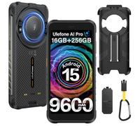 Ulefone RugKing Téléphone Portable Incassable Android 15, 16Go+256Go/SD-2To 9600mAh Batterie Octa-Core AI Smartphone 50MP + 8MP Caméra, 5,99" avec Haut-Parleur 126 DB /126LM LED/3-Slots/OTG/GPS/NFC