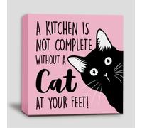 ULEGIE Décoration de salle de bain en forme de chat, accessoires de salle de bain pour chat, décoration amusante en bois avec inscription « Can I Interest You In A Napkin », cadeau pour les amoureux