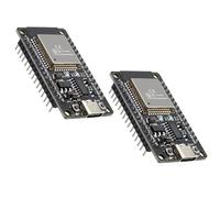 Ulegqin ESP32 NodeMCU mit CH340 Cartes de développement, ESP32 30 Pins ESP ESP-32-WROOM-32D Module 2.4 GHz WiFi + Bluetooth 2-in-1 Faible consommation Typ-C Interface Compatible avec Arduino(2 pcs)