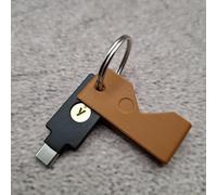 ULEIVA Étui de protection compatible avec Yubico Yubikey 5 NFC (USB-A)/ 5C NFC (USB-C) - Étui de protection pour clé de sécurité au choix (marron, 5C NFC (USB C))