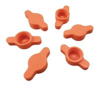 ULEIVA Lot de 6 cartouches en silicone acrylique avec poignée à bascule | Bouchon de cartouche - Couvercle à visser pour cartouche de 300 ml et 310 ml - Orange