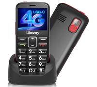 uleway 4G Telephone Portable Senior, Téléphone Portable Basique pour Personnes Agées, Telephone Debloqué avec Grosse Touche,2.4" Grand Écran,Bouton SOS, Station De Charge (Noir)