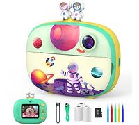 ULEWAY Appareil Photo Enfant Instantanée, Appareil Photo Enfants Numérique avec Papier d'impression & Carte TF 32G, 2,4" 1080P Selfie Caméra Vidéo Cadeau pour Filles Garçons 3-12 Ans (Vert Clair)
