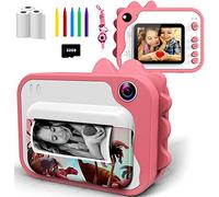 ULEWAY Appareil Photo Instantané Numérique avec Papier d'impression,Caméra Jouet 1080P HD avec écran de 2.4",Carte TF 32G, Cadeau pour Enfants Filles Garçons 3-12 Ans-P80Rose
