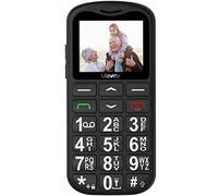 uleway Téléphone portable pour personnes âgées sans contrat, GSM double SIM, grandes touches, avec station de charge, bouton d'appel d'urgence SOS, lampe de poche, radio FM, noir