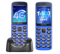 uleway Téléphone sans Fil et Mobile Senior 2 en 1, 4G Volte Appareil Débloqué avec Bluetooth, Carte SIM Requise, Batterie 1400 mAh, Parfait pour Les Séniors et comme Solution de Secours, Bleu