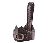 Ulfberth Battle-Merchant Support pour corne à boire, en cuir avec gaufrage, porte-ceinture pour cornes à boire, support pour corne à boire, corne à boire, médiévale, viking LARP (0,4 l à 0,9 l)