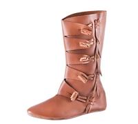 Ulfberth - Bottes viking médiévales marron - Bottes en cuir mi-mollet pour les fans du Moyen-Âge, marron, 41 EU