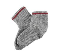 Ulfberth Chaussettes en laine crochetée - Chaussettes viking - Chauffe-pieds médiévaux - Moyen-âge, Viking, LARP, Reconstitution, Gris/bordeaux, 43-44