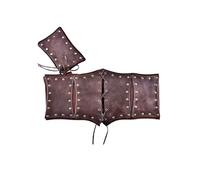 Ulfberth Corset sous la poitrine en cuir pour femme | Corset en cuir avec doublure en daim | Moyen Âge, LARP, Viking, pirate, marron, taille unique