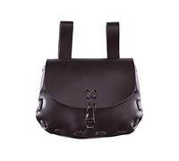 Ulfberth - Sac banane médiéval en cuir véritable - Sac banane pour homme et femme - Pour reconstitution viking, foire médiévale et Ren, LARP, Brun foncé, Viking