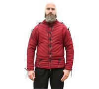 Ulfberth Veste à armure avec nids - Gambeson médiéval - Jeu de rôle médiéval - LARP - Cosplay - Reconstitution (bordeaux/noir, XXL)