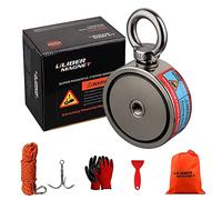 ULIBERMAGNET Aimants de pêche double face super puissants, démarreur de kit de pêche à aimant néodyme combiné 400kg N52 avec corde,pour la pêche magnétique et la chasse au trésor sous l'eau…