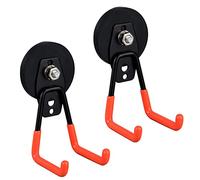 ULIBERMAGNET Lot de 2 grands crochets magnétiques robustes pour perceuse électrique, outils de jardin, tuyau, panneau perforé, garage, atelier, support de rangement magnétique pour intérieur et
