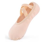 Ulicox Chausson de Ballet Fille Demi Pointe Danse Classique Femme Élastique Chaussure Danse pour Yoga Performance Gymnasti Beige 33