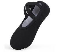Ulicox Chausson de Ballet Fille Demi Pointe Danse Classique Femme Élastique Chaussure Danse pour Yoga Performance Gymnasti Noir 33
