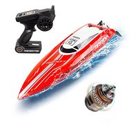 Ulifance 48 km/h RC Bateau Brushless pour piscines et lacs Grand bateau télécommandé 2,4 GHz RC Bateau Jouet Cadeau pour enfants et adultes Rouge