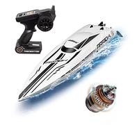 Ulifance 48 km/h RC Bateau Brushless pour piscines et lacs Grand bateau télécommandé 2,4 GHz RC Bateau Jouet Cadeau pour enfants et adultes (blanc)