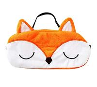 Ulife Mall Masques de Sommeil Mignon Animaux Masque de Nuit en Peluche pour Dormir Voyage Bandeau pour les yeux Respirant Couverture des Yeux pour Enfant Femme Filles - Renard/Orange