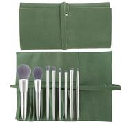UlifeBetter Lot de 2 supports de pinceaux de maquillage de voyage pliables en cuir synthétique pour femme (sac uniquement), vert, Sacs cosmétiques