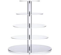 Ulifeme Présentoir Cupcake, 5 Etages Presentoir Gateau pour Mariage, Bébé Fête & L'après-midi Thé, 4mm Épaisseur Acrylique Dessert Tour Support for Muffin et Gâteau, Diamètre 14"/12"/10"/8"/6" (Rond)